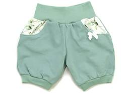 Kleine Könige Kurze Pumphose Baby Mädchen Shorts mit Taschen · Modell Uni Mint Eukalyptus, Mint · Ökotex 100 Zertifiziert · Größe 86/92 von Kleine Könige