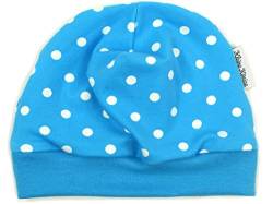 Kleine Könige Mütze Baby Jungen Beanie · Mitwachs-Funktion · Modell Punkte Dotty türkis, Petrol · Ökotex 100 Zertifiziert · Größe 110/116 von Kleine Könige