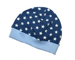 Kleine Könige Mütze Baby Jungen Beanie · Mitwachs-Funktion · Modell Sterne Superstar Marine, hellblau · Ökotex 100 Zertifiziert · Größe 98/104 von Kleine Könige