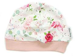 Kleine Könige Mütze Baby Mädchen Beanie · Modell Blumen Pastel Flowers, Altrosa · Ökotex 100 Zertifiziert · Größe 98/104 von Kleine Könige