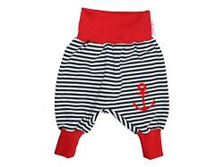 Kleine Könige Pumphose Baby Jungen Hose · Modell Anker Streifen Marine, rot · Ökotex 100 Zertifiziert · Größen 98/104 von Kleine Könige