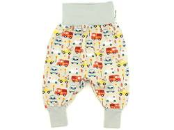 Kleine Könige Pumphose Baby Jungen Hose · Modell Autos Fahrzeuge Happy Cars, hellgrau · Ökotex 100 Zertifiziert · Größe 98/104 von Kleine Könige