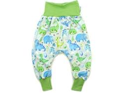 Kleine Könige Pumphose Baby Jungen Hose · Modell Dinosaurier Little Dino hellgrau, Lemon · Ökotex 100 Zertifiziert · Größe 110/116 von Kleine Könige