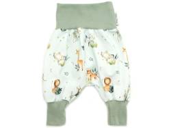 Kleine Könige Pumphose Baby Jungen Hose · Modell Löwe Elefant Animal Kings hellblau, Mint · Ökotex 100 Zertifiziert · Größe 50/56 von Kleine Könige