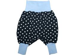 Kleine Könige Pumphose Baby Jungen Hose · Modell Sterne Superstar Marine, hellblau · Ökotex 100 Zertifiziert · Größe 122/128 von Kleine Könige