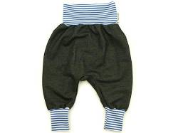 Kleine Könige Pumphose Baby Jungen Hose · Modell Uni jeansjersey schwarz, blau-weiß · Ökotex 100 Zertifiziert · Größe 122/128 von Kleine Könige