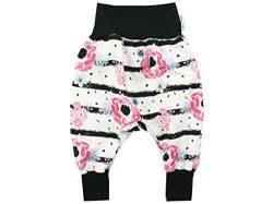 Kleine Könige Pumphose Baby Mädchen Hose · Modell Blume Pink Poppy, schwarz · Ökotex 100 Zertifiziert · Größe 62/68 von Kleine Könige