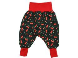 Kleine Könige Pumphose Baby Mädchen Hose · Modell Kirsche Minikirschen schwarz, rot · Ökotex 100 Zertifiziert · Größe 110/116 von Kleine Könige