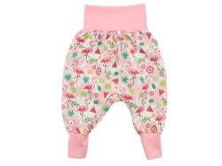 Kleine Könige Pumphose Baby Mädchen Hose · Modell Sommer Wassermelone Flamingo Dance, Babyrosa · Ökotex 100 Zertifiziert · Größe 62/68 von Kleine Könige