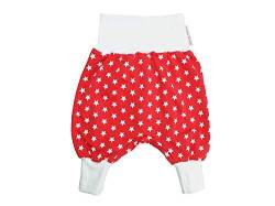 Kleine Könige Pumphose Baby Mädchen Jungen Hose · Modell Sterne Superstar rot, weiß · Ökotex 100 Zertifiziert · Größen 62/68 von Kleine Könige