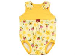 Kleine Könige Strampler Sommer Baby Body Mädchen · Modell Honig Biene Honey Bee geteilt, gelb · Ökotex 100 zertifiziert · Größe 50/56 von Kleine Könige