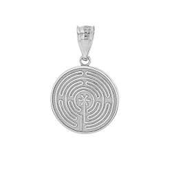 925 Sterling Silber Chartres Labyrinth Disc Medallion Damen Anhänger von Kleine Schätze