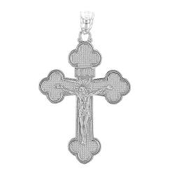 925 Sterling Silber Eastern Orthodox Kruzifix Kreuz Damen Anhänger von Kleine Schätze