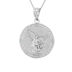 925 Sterling Silber St Michael Archangel Zirkonia Damen Anhänger (1.02") von Kleine Schätze