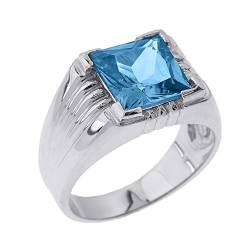 Herren Ring/Verlobungsring/partnerring 925 Sterling Silber Aquamarin Ring von Kleine Schätze
