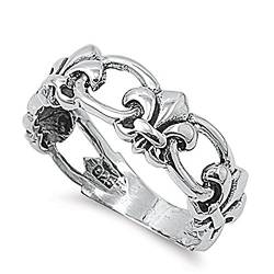 Kleine Schätze - Damen-Ring/Verlobungsring - 925 Sterlingsilber - Fleur De Lis Blume von Kleine Schätze