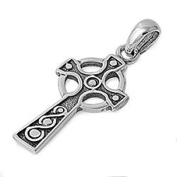 Kleine Schätze - Sterling Silber Keltisch Kreuz Anhänger Halskette (Kommt mit Eine 45 cm Kette) von Kleine Schätze
