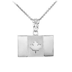 Solid 925 Sterling Silber 925 Canada Flagge Anhänger Halskette von Kleine Schätze
