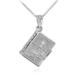 Sterling Silber 925 3D Armenisch Bible Anhänger Halskette von Kleine Schätze