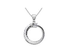 Sterling Silber Ägyptische Alchemie Ouroboros Schlange Kreis Anhänger Halskette (Verfügbare Kettenlänge: 40CM, 45CM, 50CM, 55CM) 50 cm von Kleine Schätze