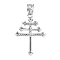 Sterling Silber Zirkonia Maroniten Aramäisch Kreuz Anhänger von Kleine Schätze