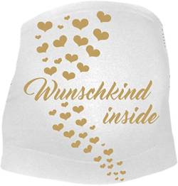 KLEINER FRATZ Bauchband (Farbe weiss) (Größe M) Wunschkind mit Herzen von Kleiner Fratz