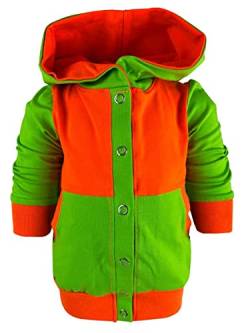 Kleiner Fratz Langarm Kapuzen Hoodie Multicolor Jacke (Farbe Lime-orange) (Gr. 110-116) von Kleiner Fratz