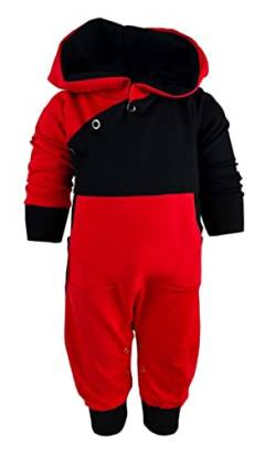 Kleiner Fratz Langarm Kapuzen Hoodie Multicolor Overall (Farbe rot-schwarz (Gr. 86-98) von Kleiner Fratz