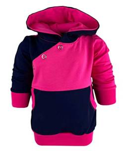 Langarm Kapuzen Hoodie Multicolor Shirt (Farbe Navy-pink) (Gr. 76-86) von Kleiner Fratz