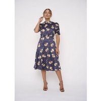 Kleo Abendkleid Ruffle Sleeve Midi Kleid geblümt von Kleo