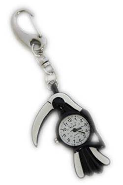 Klox Taschenuhr Schlüsselring Schwarz Und Weiß Vogel FOB Für Ärzte Krankenschwestern Sanitäter von Klox