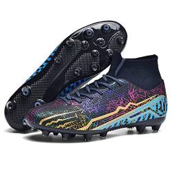 Kmrlofiy Fußballschuhe Herren Professionelle Fußballschuhe High Top Spike Cleats Fussballschuhe Outdoor Sport Athletics Herren Junge Sportschuhe Schnürsenkel Trainingsschuhe (26 RT, 41EU) von Kmrlofiy