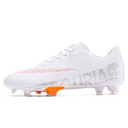 Kmrlofiy Herren Fußballschuhe Stollen Spikes Cleats Professionelle Fussballschuhe Jugen Trainingsschuhe Outdoor Athletics Fußballschuhe Sportschuhe Jugendliche Football Schuhe (Weiß 3X, 43) von Kmrlofiy