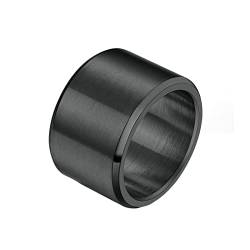 KnBoB 15MM Bandringe Edelstahl, Schwarz Matt Gebürstet Breit Ring Trauringe Eheringe für Herren Größe 60 (19.1) von KnBoB