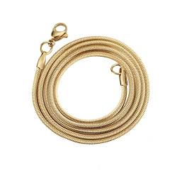 KnBoB Gold Halskette 60 CM, Kette Schlange 2.1MM Edelstahl Herren Halskette Modeschmuck von KnBoB