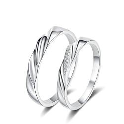 KnBoB Herren Ring 925 Silber Schlicht Design Trauringe Ringe Schmuck Eheringe Verlobungsring Größe 57 (18.1) von KnBoB