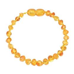 KnBoB Perlenarmband Damen, Gold Bernstein Naturstein Geschenke Modeschmuck Armbänder 17 CM von KnBoB