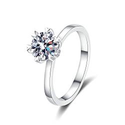 KnBoB Ring Damen Schmuck 925 Silber 5mm Zirkonia Solitär Eheringe Mode Verlobungsring Größe 57 (18.1) von KnBoB