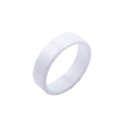 KnBoB Ring Frauen, 6MM Keramik Ring Weiß Schlicht Verlobungsringe Hochzeit Größe 52 (16.6) von KnBoB