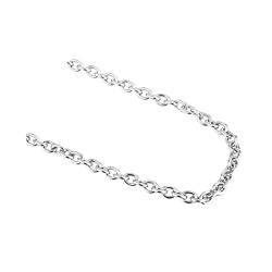 KnBoB Schmuck Kette Silber 65 cm, Rolo Kette 4MM Edelstahl Herren Halskette Modeschmuck von KnBoB