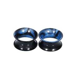 KnSam 12mm Flesh Tunnel Plug 2er Set, Blau Schwarz Ohrringe Blau Schwarz Hoop Plug Tunnel Set, Silikon Tunnel Piercing-Schmuck von KnSam