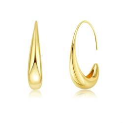 KnSam Ohrstecker, Poliert Design Ohrringe Valentinstag, Gold Hoop Creole von KnSam