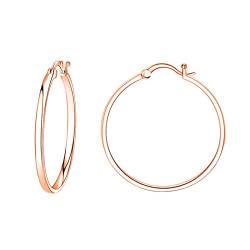 KnSam Ohrstecker Damen, Creole Groß Design Ohrringe Frauen, Rose Gold 40MM Hoop Creole von KnSam