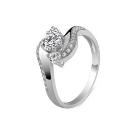 KnSam Ring 925 Silber, Elegant Klassiker Hochzeitsband mit Moissanit 0.5ct in Ovalschliff, Sterlingsilber Pärchen Ringe Eheringe Echtschmuck von KnSam