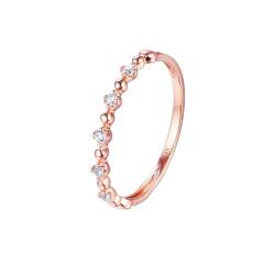 KnSam Ring Au375 Rosegold, Klassiker Hochzeitsring mit Moissanit in Ovalschliff, 9K Gold Pärchen Ringe Partnerringe Echter Schmuck von KnSam