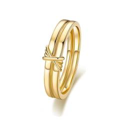 KnSam Ring Gold 750 18K, Bow-Knot Trauringe, Gelbgold Au750 Hochzeitsring Eheringe Echt Gold Schmuck von KnSam