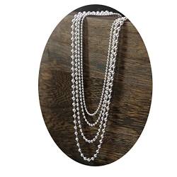 KnSam Schmuck 925 Silber Kette Ohne Anhänger Herren Halskette als Geschenk für Mann Freund, Kugelkette Breite 3mm, Länge 65cm von KnSam