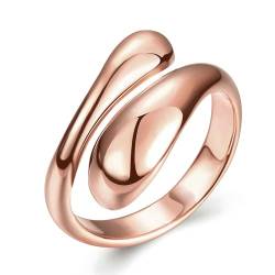 KnSam Verlobungs Ringe Frauen, Klassiker Design Ehering Vintage, Rose Gold Ring von KnSam