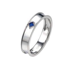 KnSam Weißgold 750 Ring, Klassiker Hochzeitsring mit Saphir Blau in Ovalschliff, 18K Eheringe Verlobungsring Echter Schmuck von KnSam