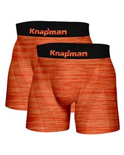 Knapman Ultimate Comfort Boxershort 3.0 Orange Melange L | Twopack von Knapman